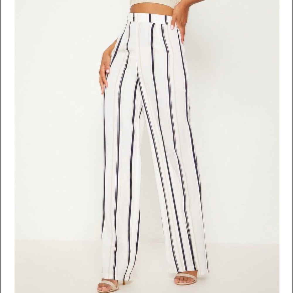 Stripped wide leg pants